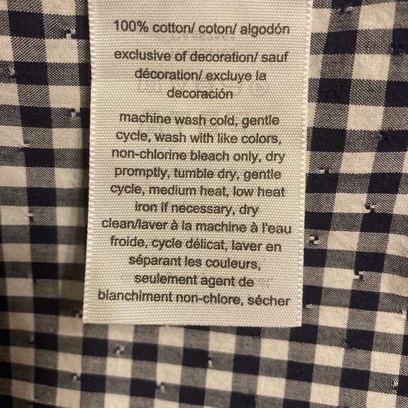 Tommy Hilfiger Navy/white check blouse size Medium - Picture 7 of 7